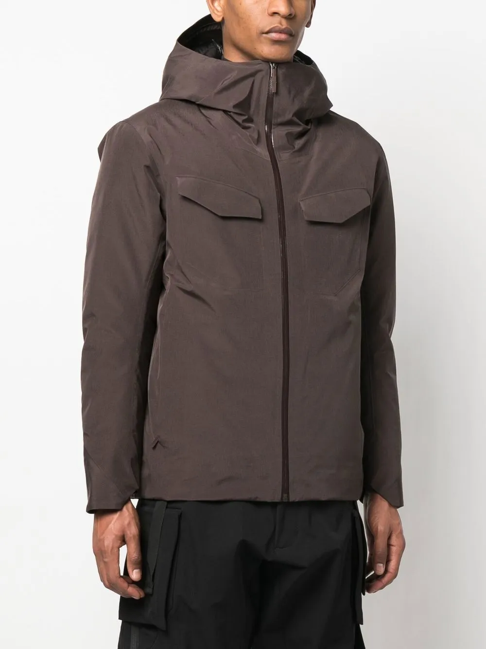 Veilance Funnel Neck Down Jacket In Brown ModeSens