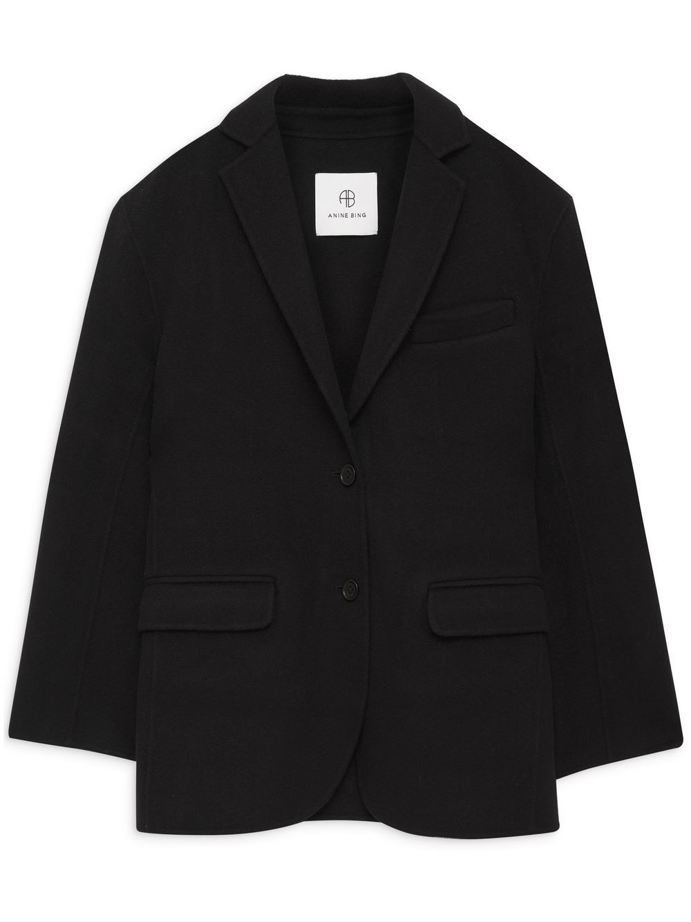 

ANINE BING blazer Quinn a cuadros con botones - Negro