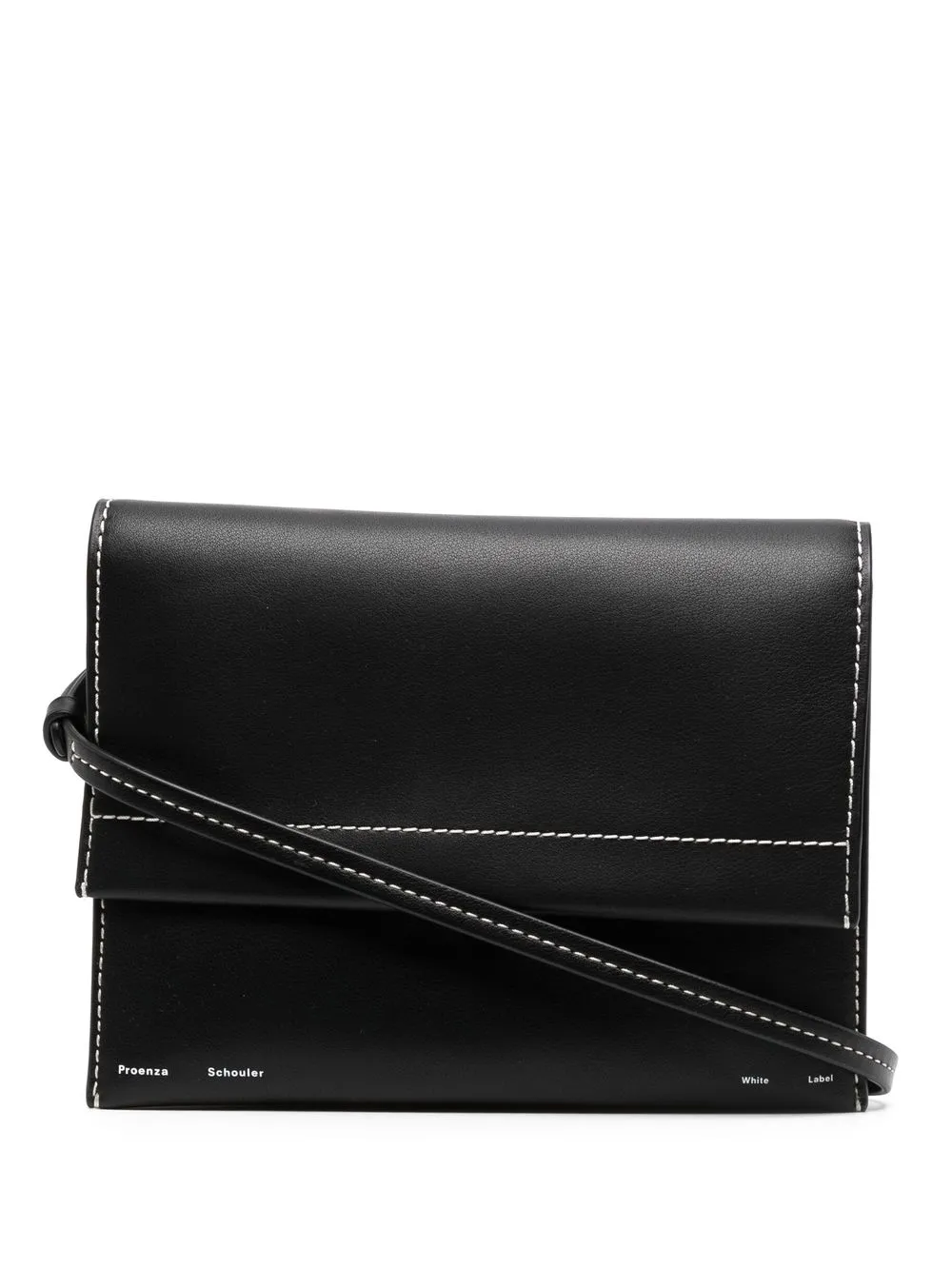 

Proenza Schouler White Label bolsa crossbody con costuras en contraste - Negro