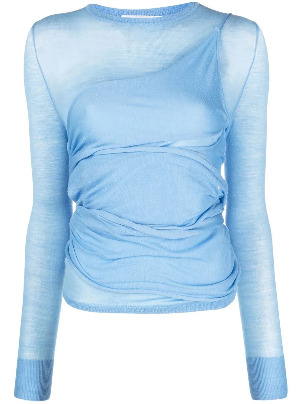 

Victoria Beckham layered merino-wool top - Blue