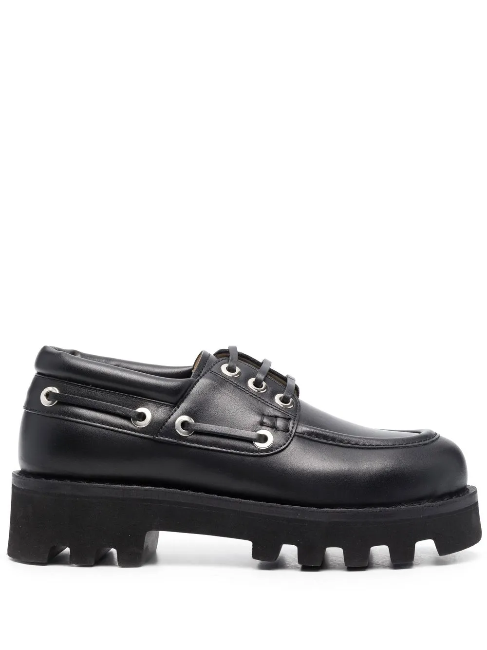 

Proenza Schouler zapatos top sider con suela dentada - Negro