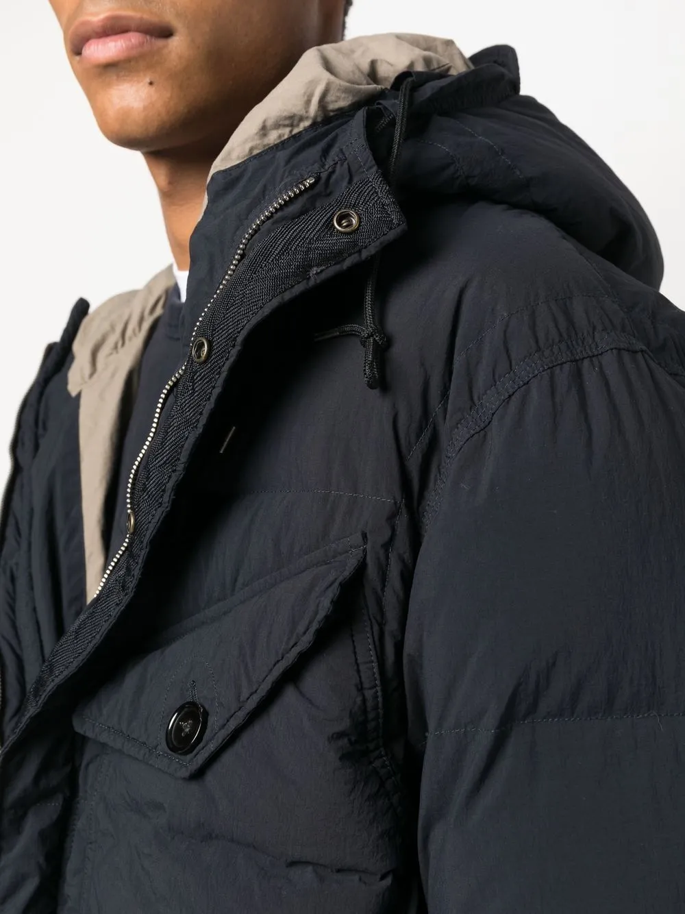 Shop Ten C Survival Padded Down Jacket In Blau