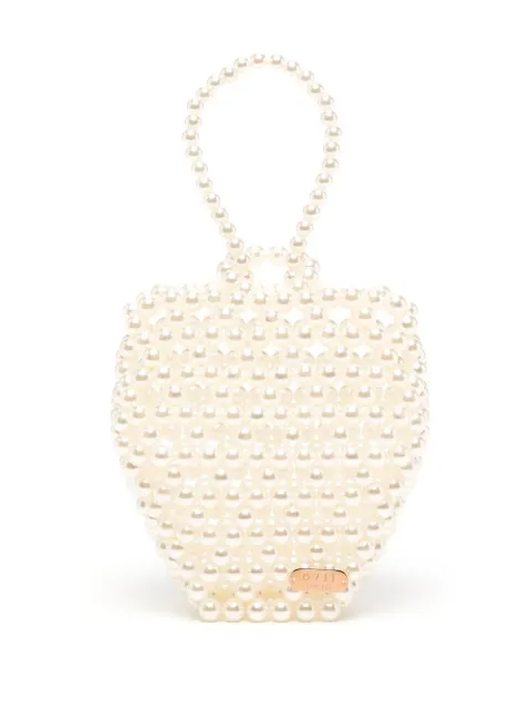0711 Strawberry beaded tote bag