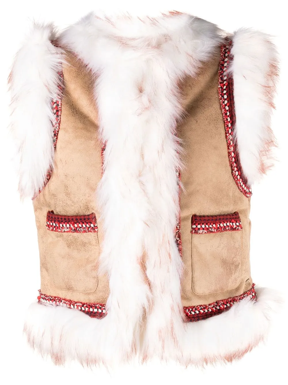

Scotch & Soda faux-fur trim waistcoat - Neutrals