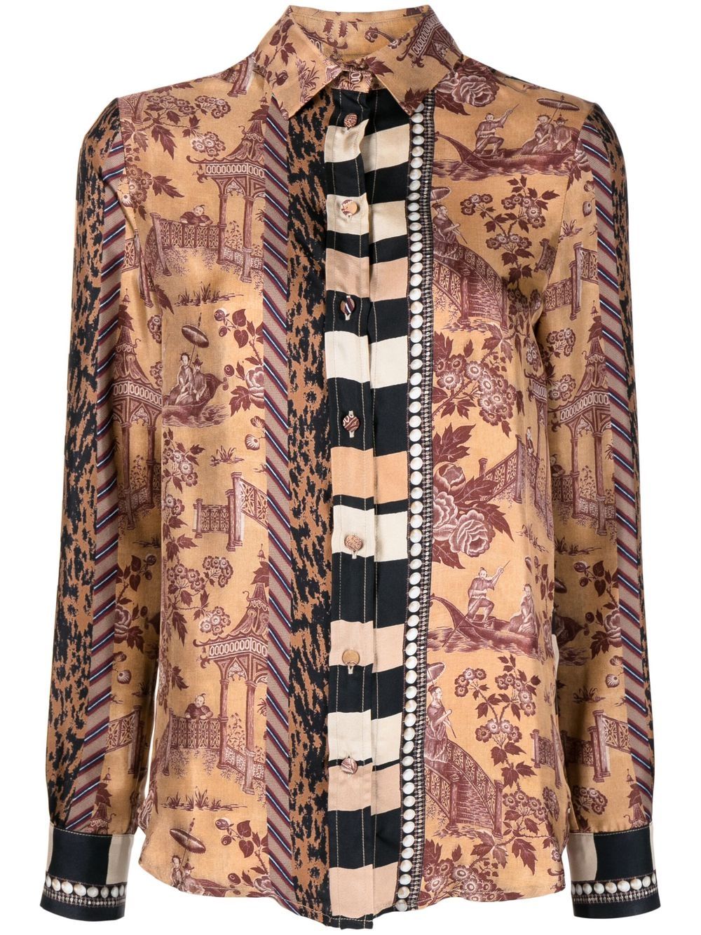 Pierre-Louis Mascia Mixed Print Diamond Scarf - Gold