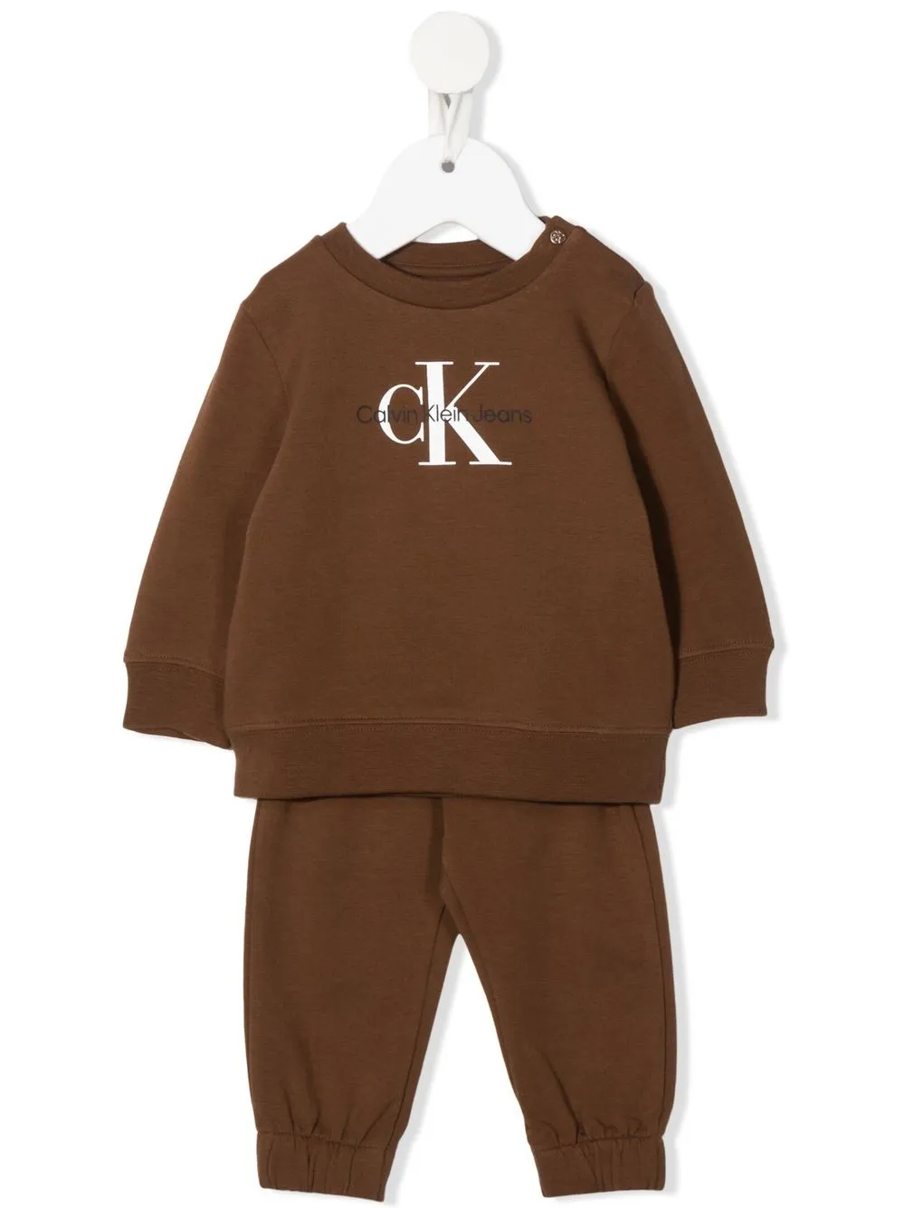 

Calvin Klein Kids traje deportivo con logo estampado - Marrón