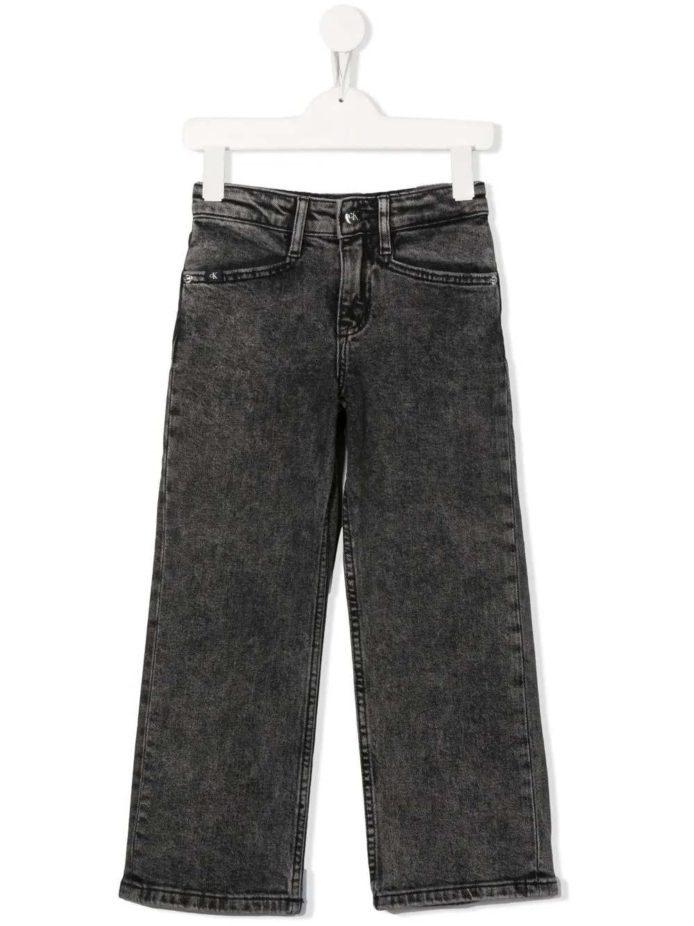 

Calvin Klein Kids jeans rectos con tiro medio - Negro