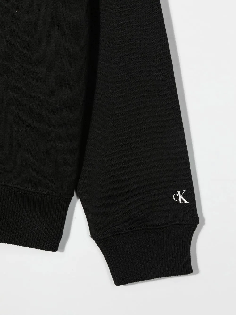 Shop Calvin Klein Logo-print Cotton Sweatshirt In Black