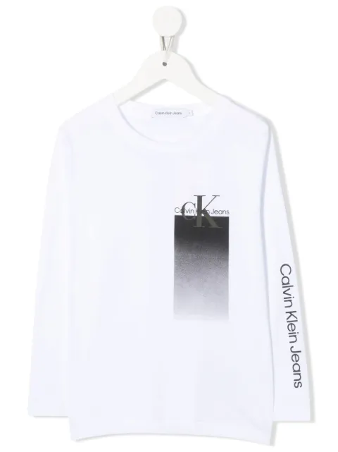 Calvin Klein Kids logo-print long-sleeve top