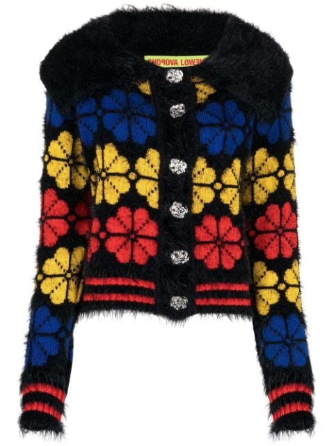 Chopova Lowena Rile floral-jacquard knitted cardigan 
