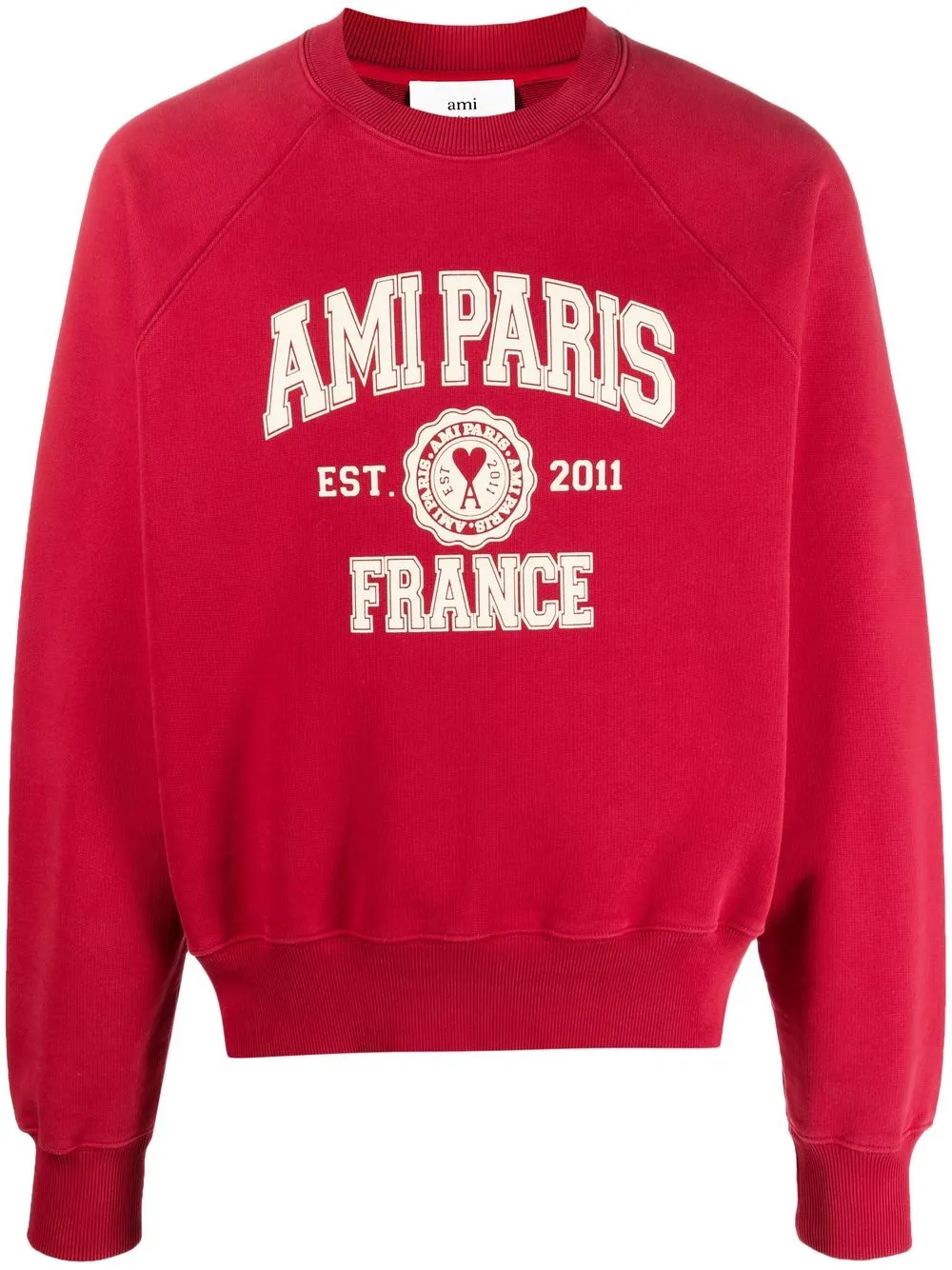 

AMI Paris sudadera con logo estampado - Rojo