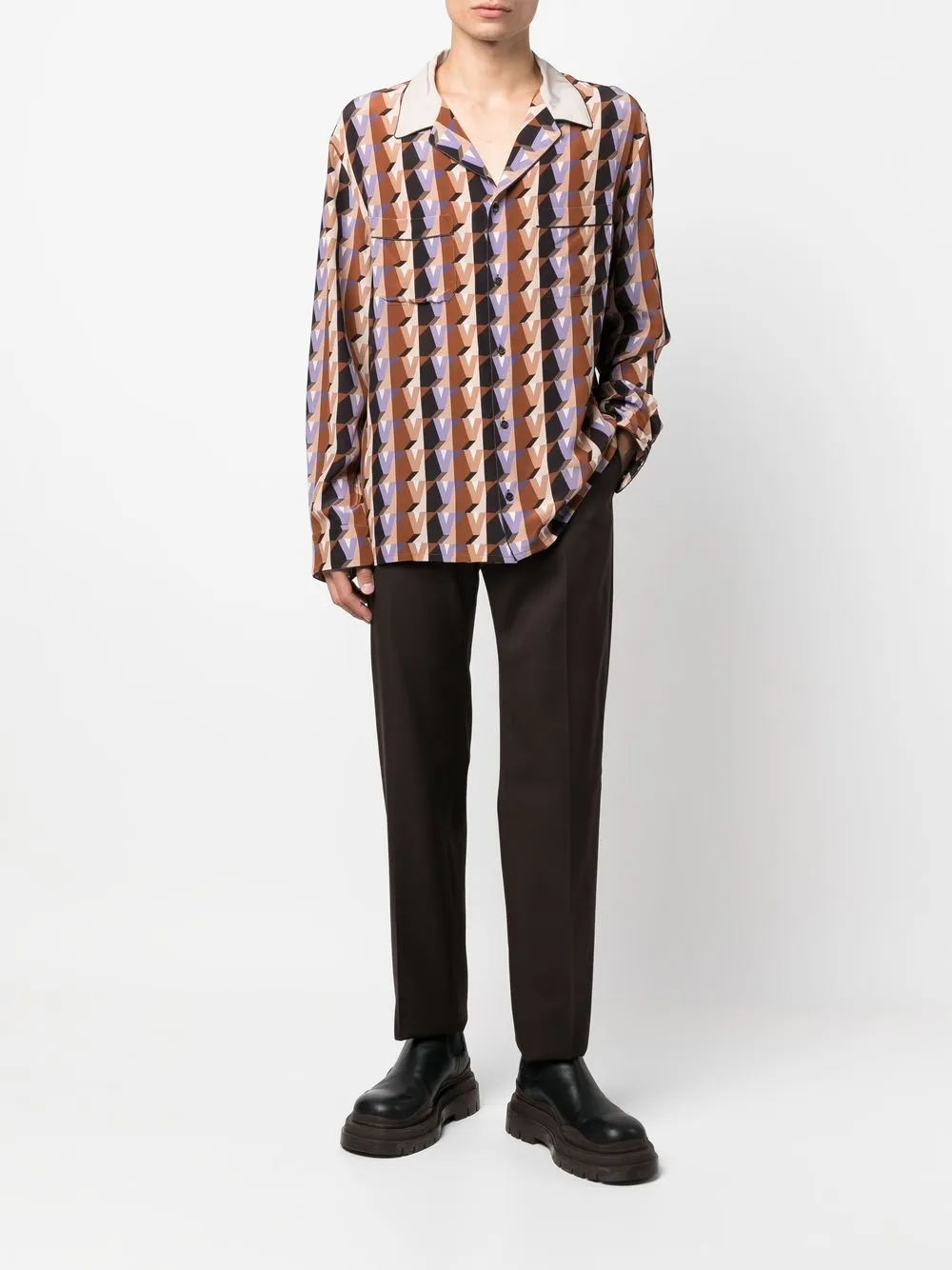Valentino Garavani Overhemd met grafische print - Bruin
