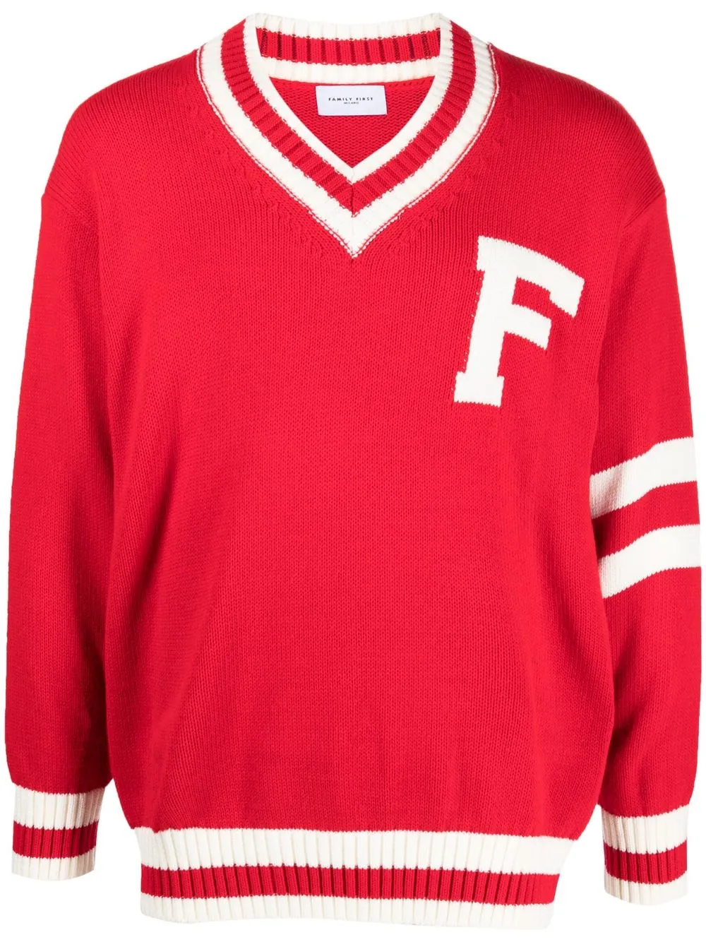 

Family First intarsia-knit logo jumper - Red