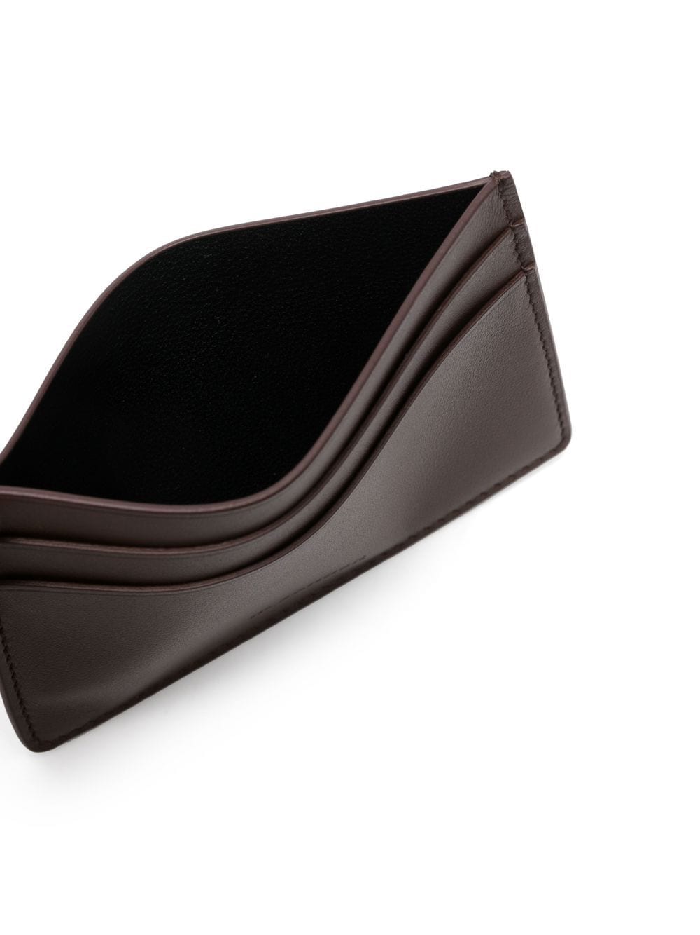 Shop Jil Sander Debossed-logo Leather Cardholder In Brown