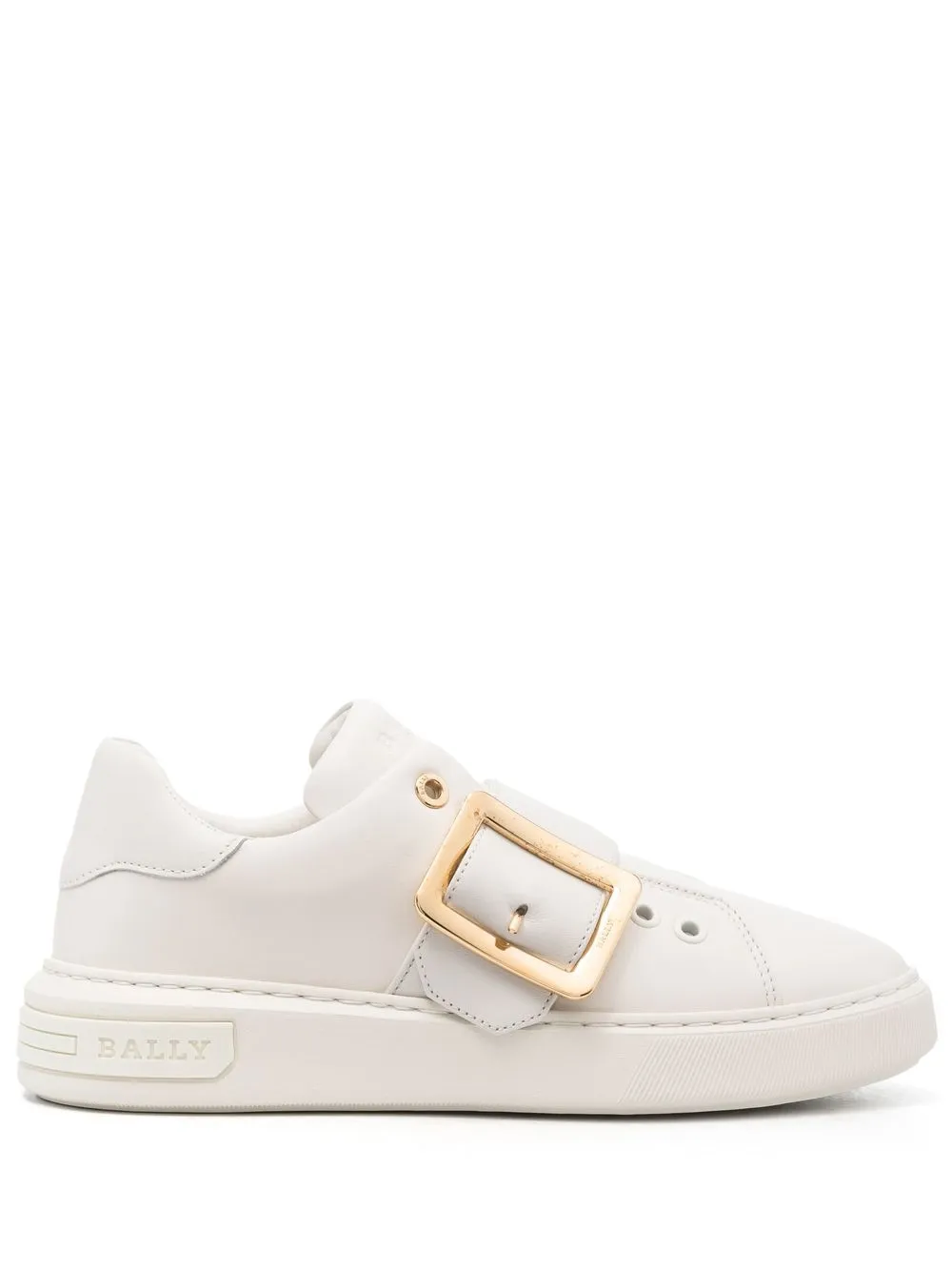 Shop Bally Misty Buckle-detail Sneakers In White