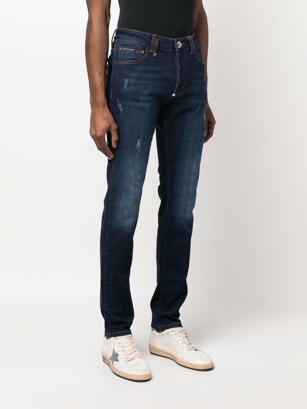 Shop Philipp Plein Slim-cut Leg Jeans In Blue