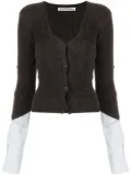 Alexander Wang layered ribbed-knit cardigan - Grey