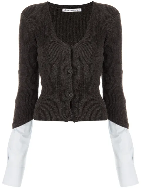 Alexander Wang layered ribbed-knit cardigan