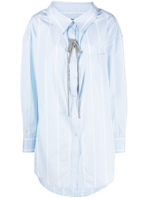 Alexander Wang - crystal-embellished striped cotton shirt