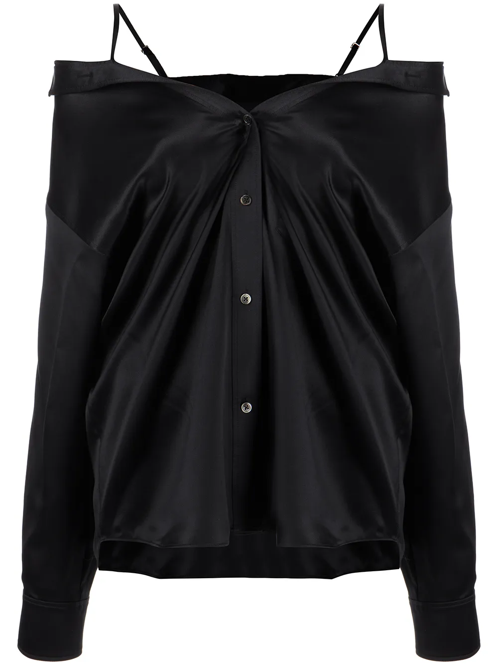 Image 1 of Alexander Wang off-shoulder satin shirt