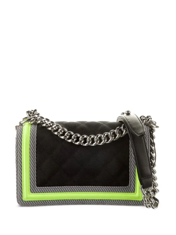 CHANEL Pre Owned 2016 Small Fluo Boy Shoulder Bag Black FARFETCH AE