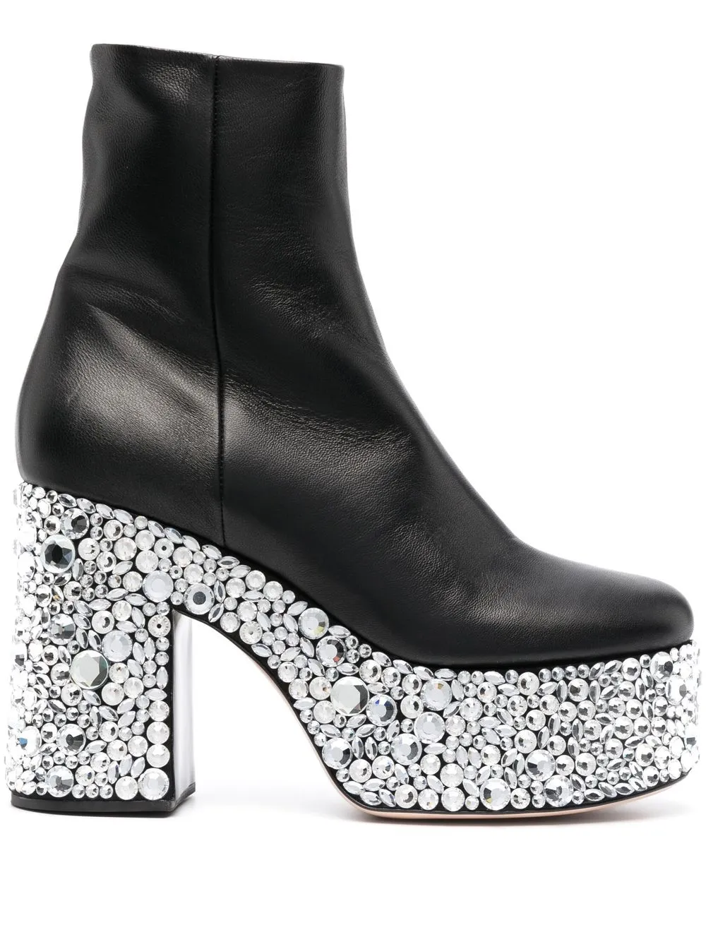 

Haus of Honey Croco Crystal 120mm ankle boots - Black