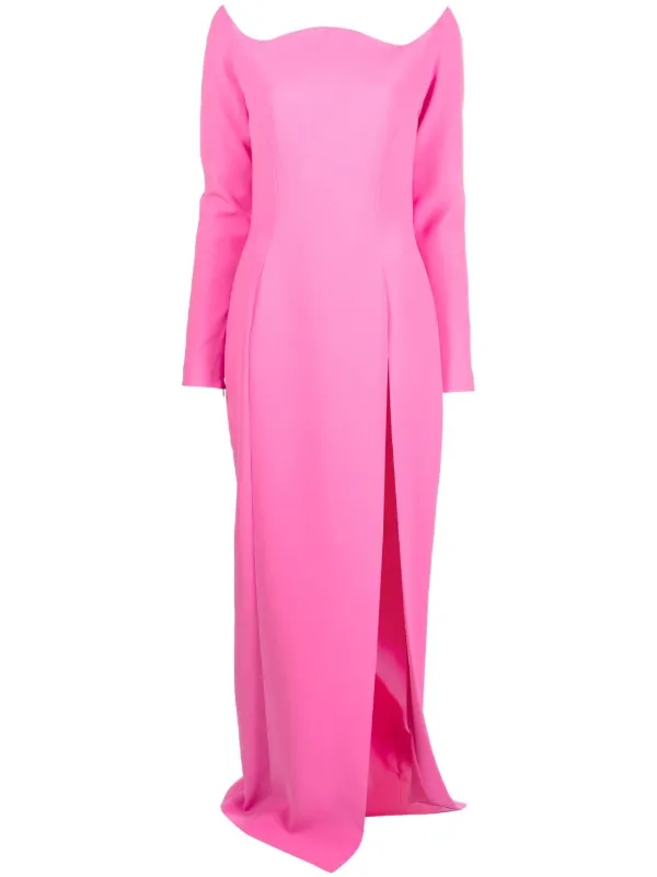 Monot Off-shoulder Floor-length Gown - Pink