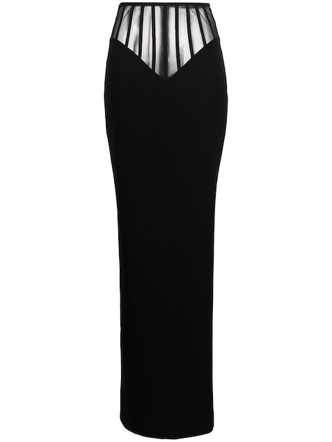 Mônot exposed-corset high-waist maxi skirt