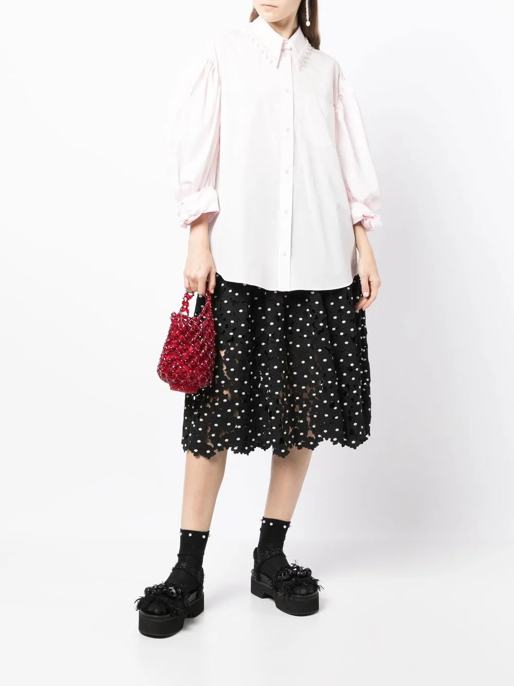 Simone Rocha Blouse met pofmouwen - Roze