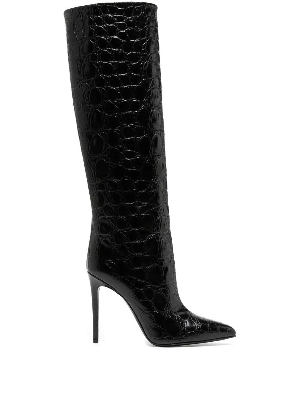 

Paris Texas embossed crocodile-effect leather boots - Black