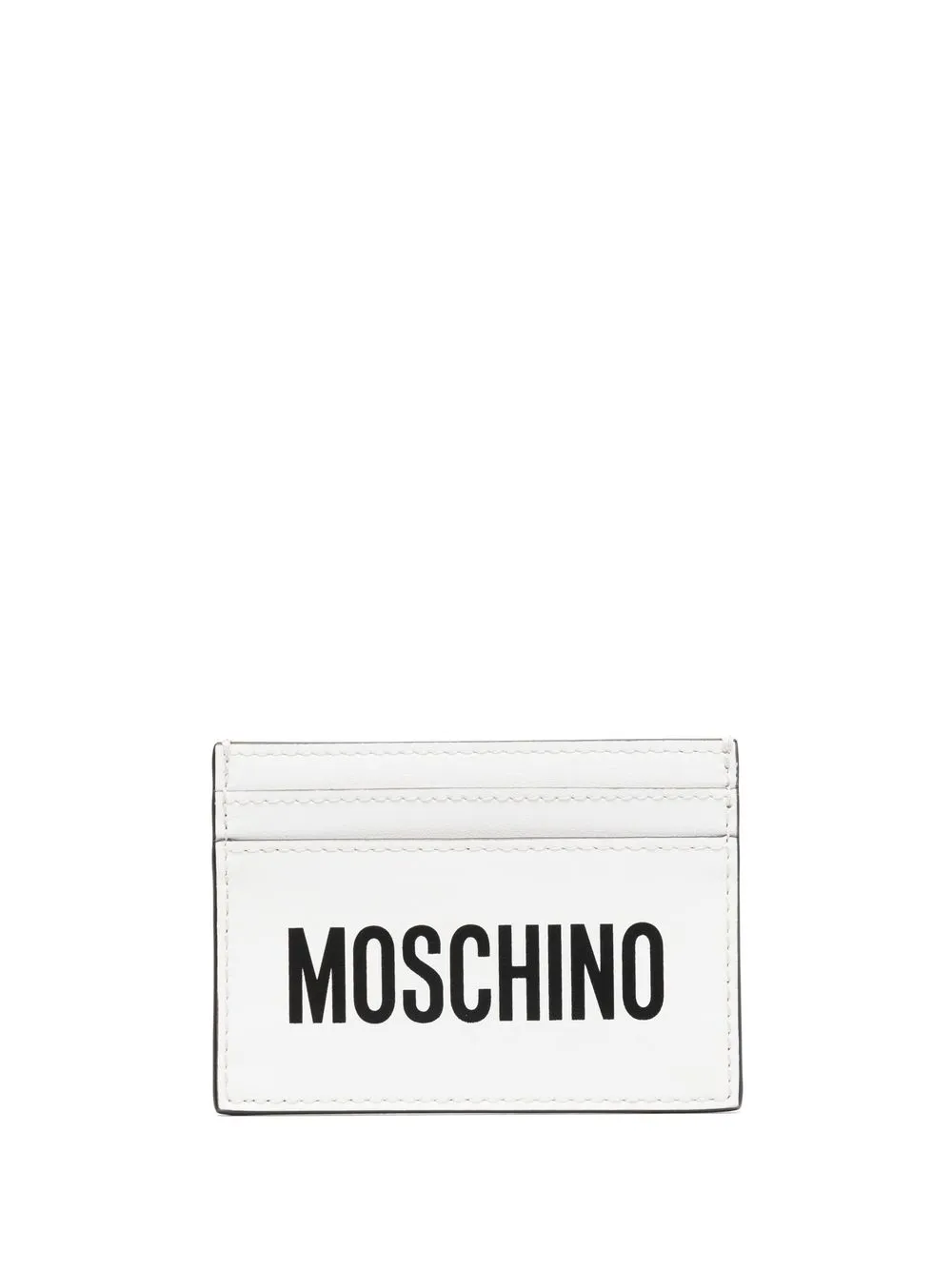 

Moschino tarjetero rectangular con logo estampado - Blanco