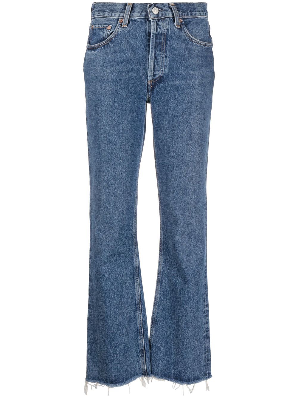 Agolde Raw-cut Straight-leg Jeans In Blue