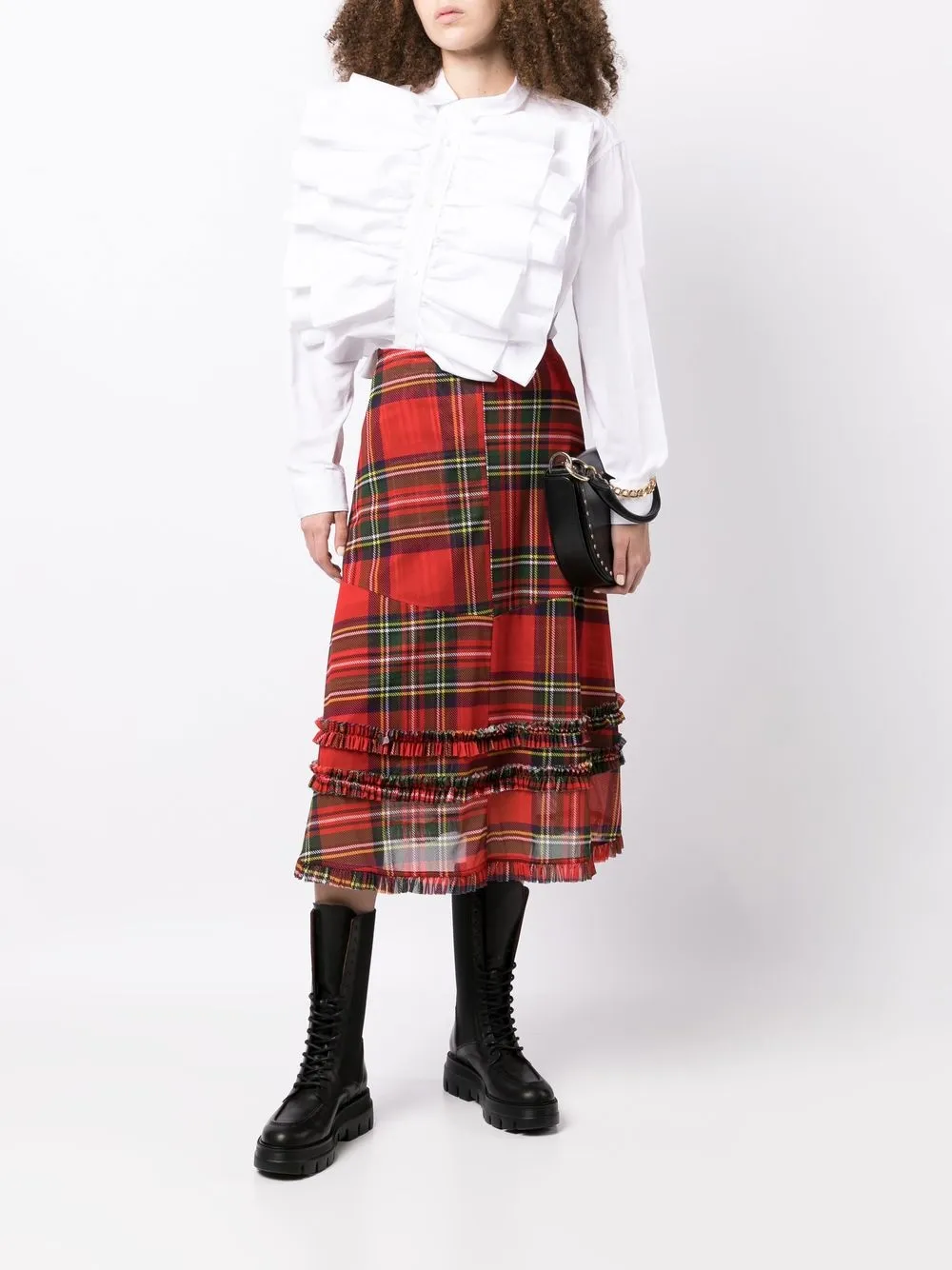 Comme Des Garçons Comme Des Garçons Blouse met franje afwerking - Wit