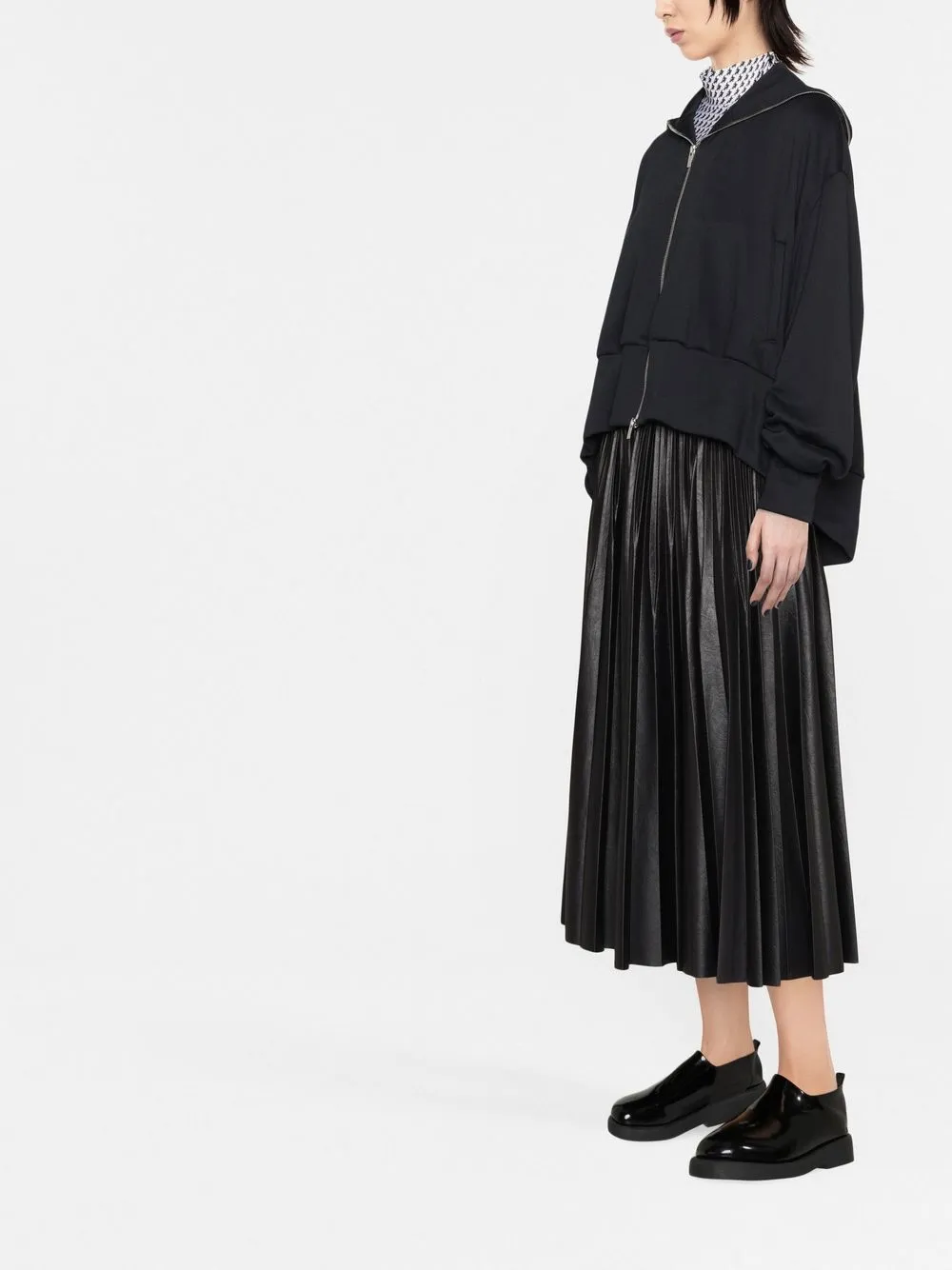 Noir Kei Ninomiya low-high Hem zip-up Jacket - Farfetch