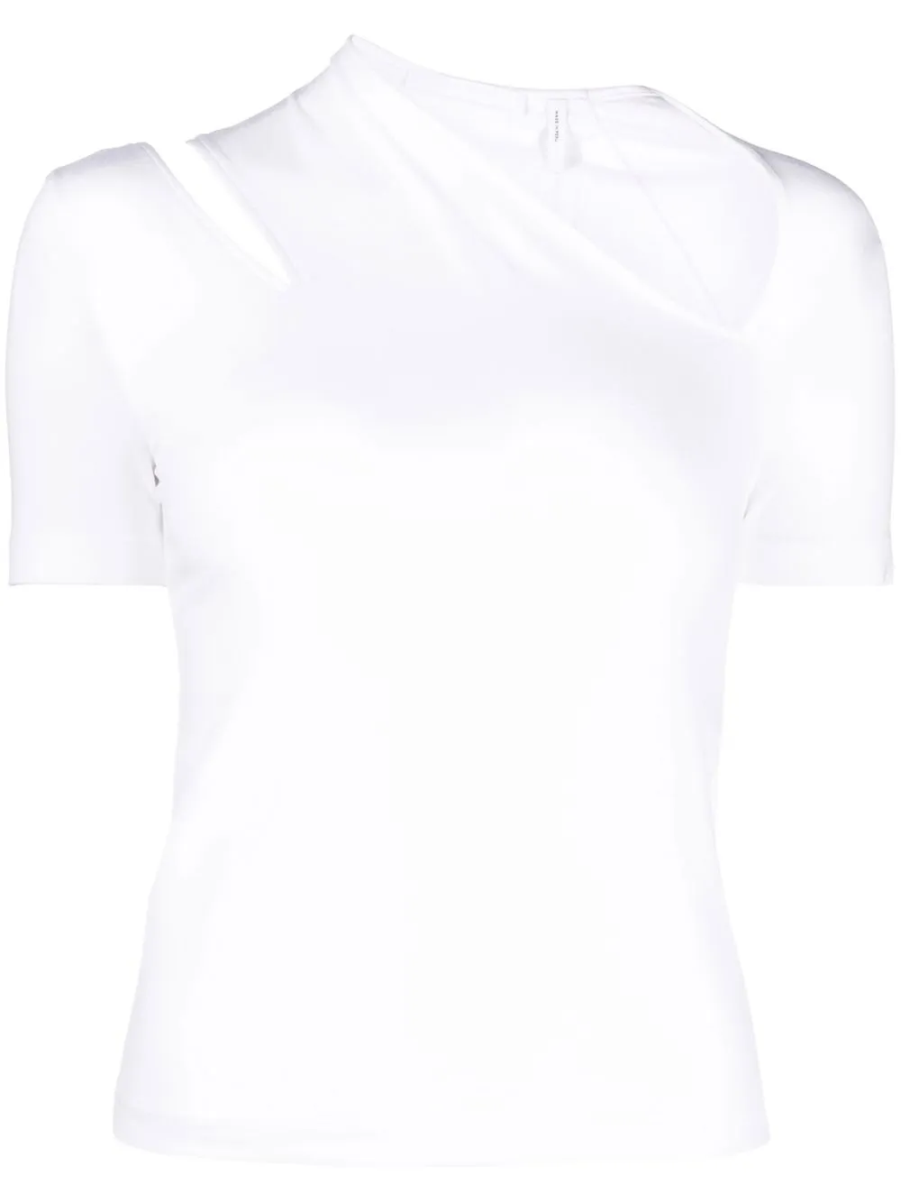 

Helmut Lang top con aberturas y manga corta - Blanco