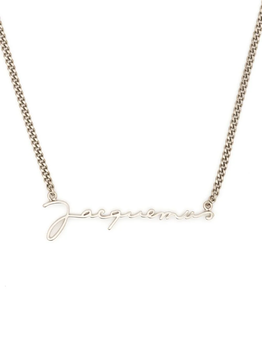 Jacquemus Logo Pendant Necklace In Silver