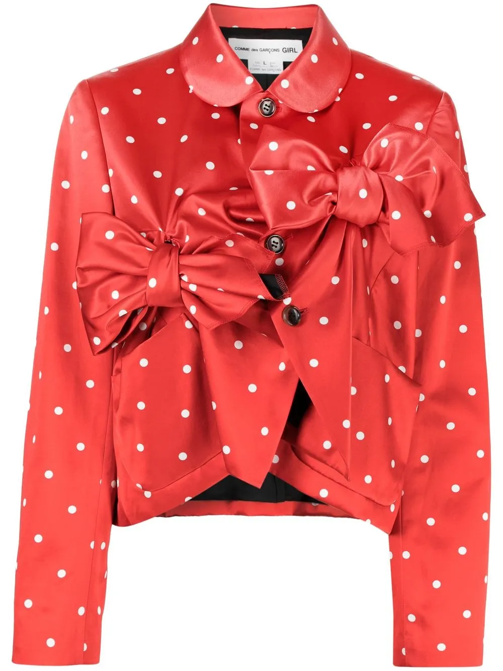 

Comme Des Garçons Girl bow-detailed button-up jacket - Red