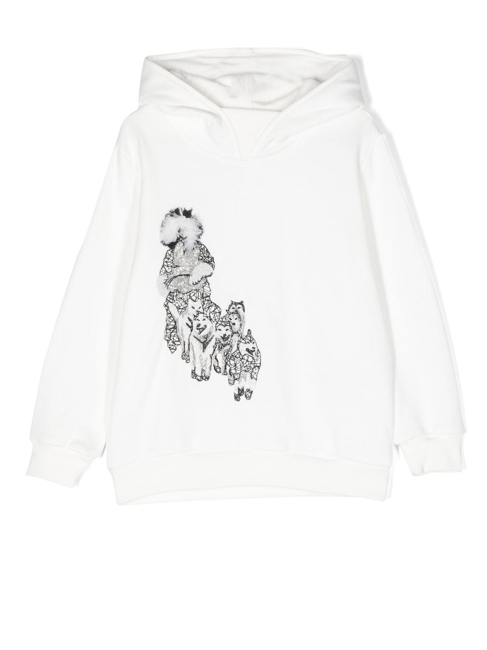 IL GUFO GRAPHIC-EMBROIDERED COTTON HOODIE