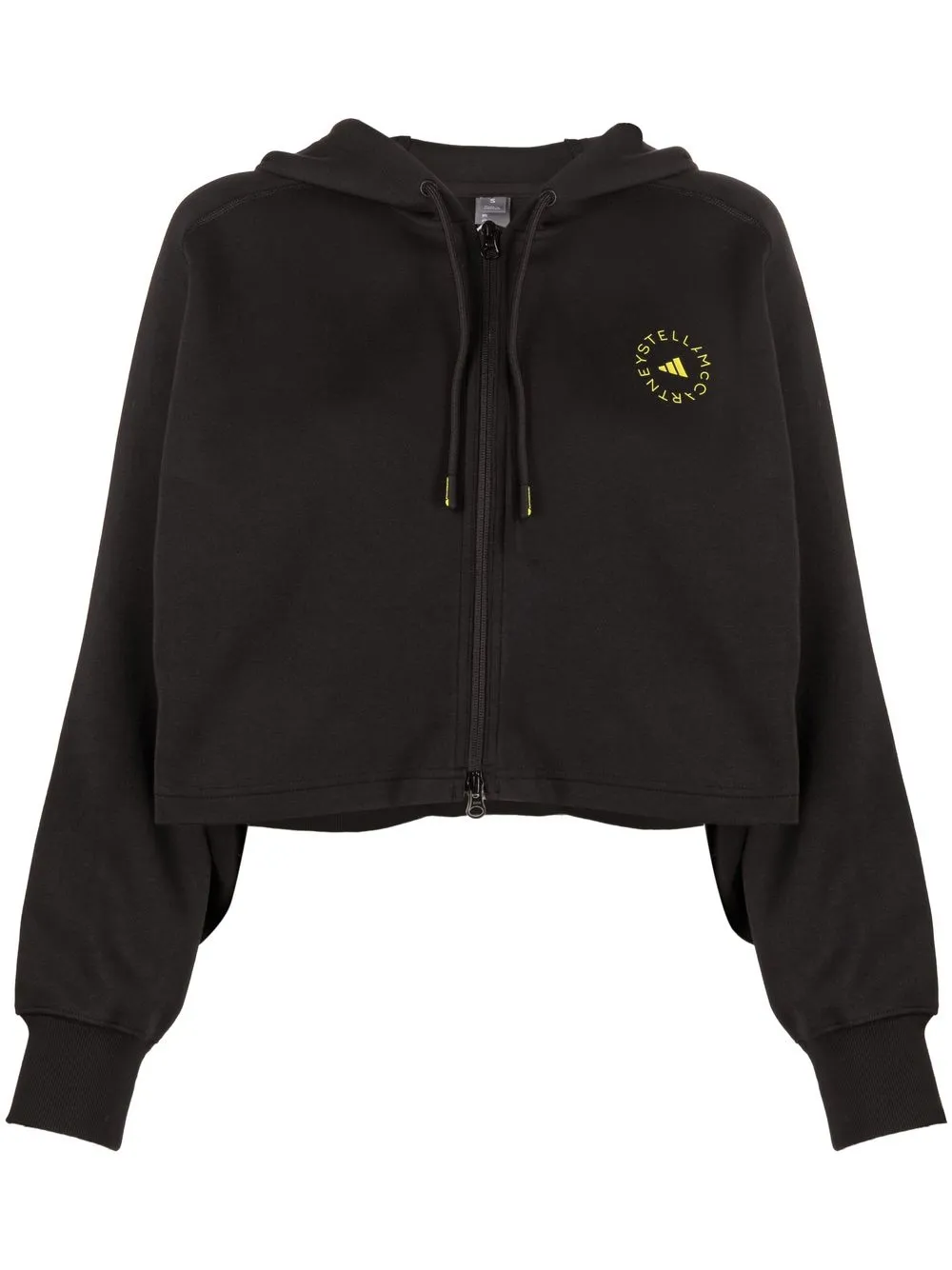 

adidas by Stella McCartney hoodie corta con logo estampado - Negro