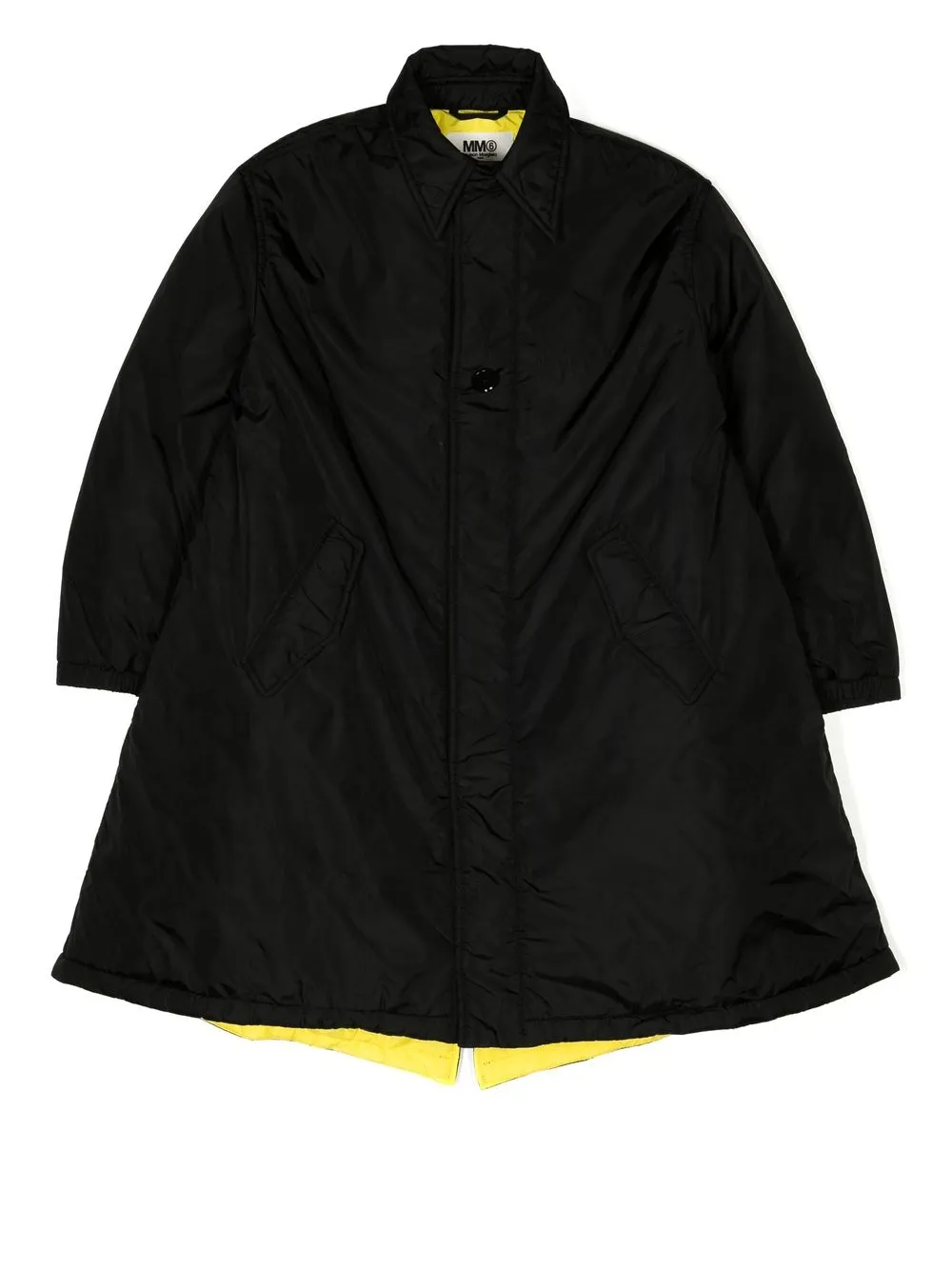 

MM6 Maison Margiela Kids logo-print button-up coat - Black