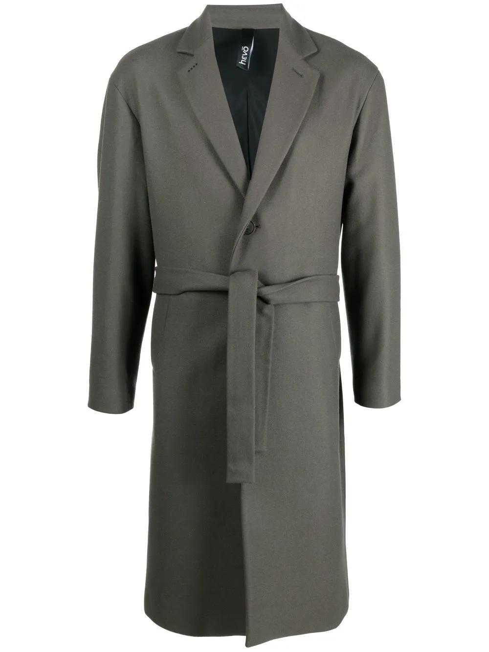 

Hevo belted-waist single-breasted coat - Grey