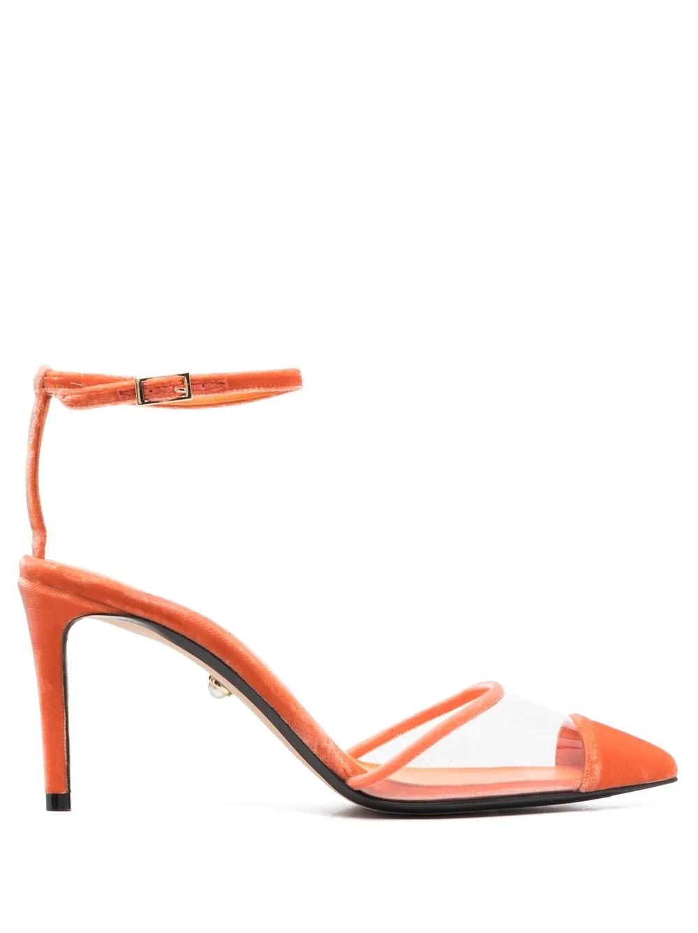 

Alevì Sara velvet-trim 90mm sandals - Orange