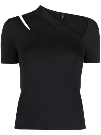 Helmut Lang cut out short sleeved Top Black FARFETCH PH