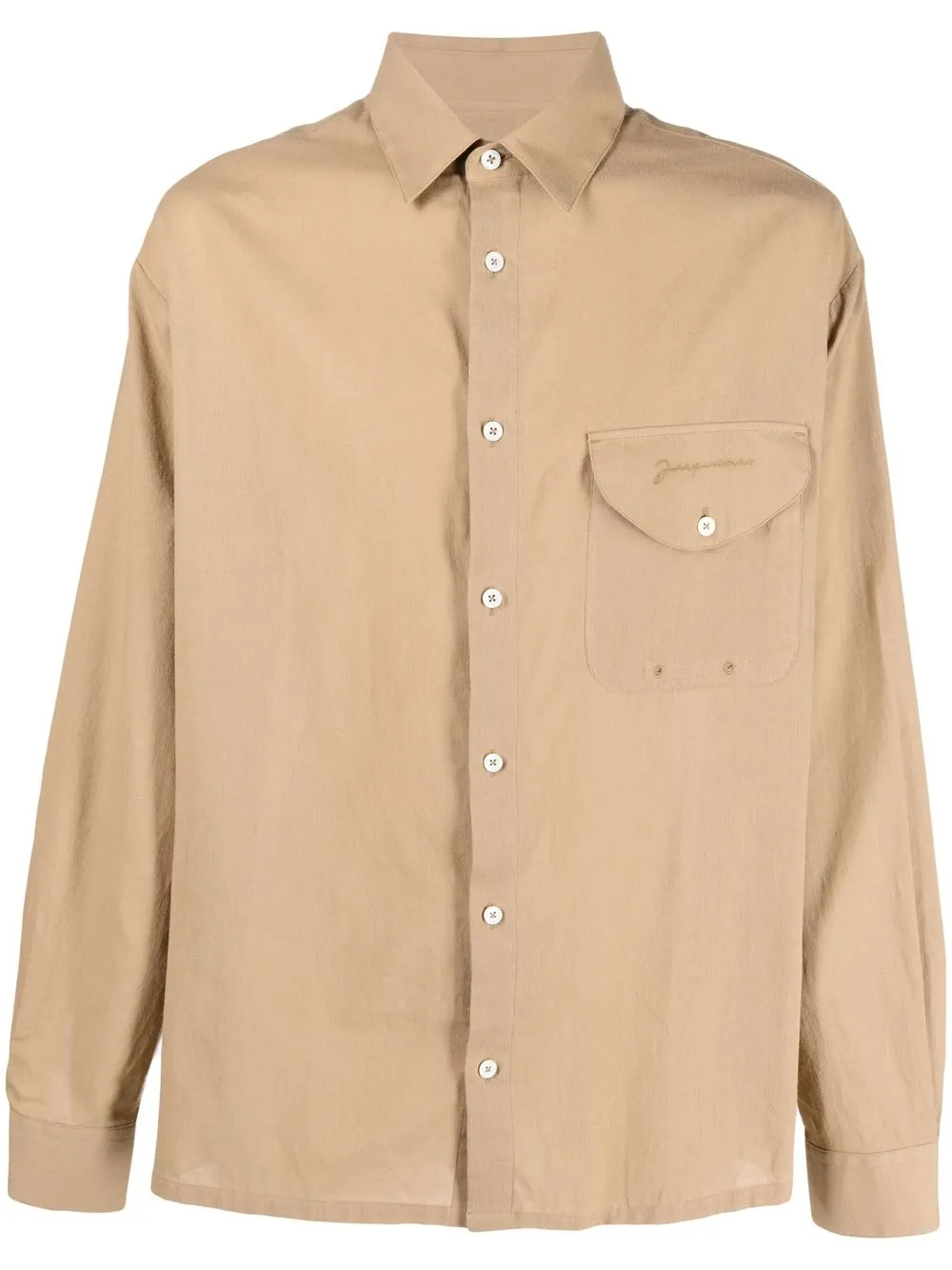 

Jacquemus logo-embroidered long-sleeve shirt - Neutrals