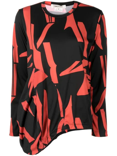 graphic-print long-sleeved T-shirt