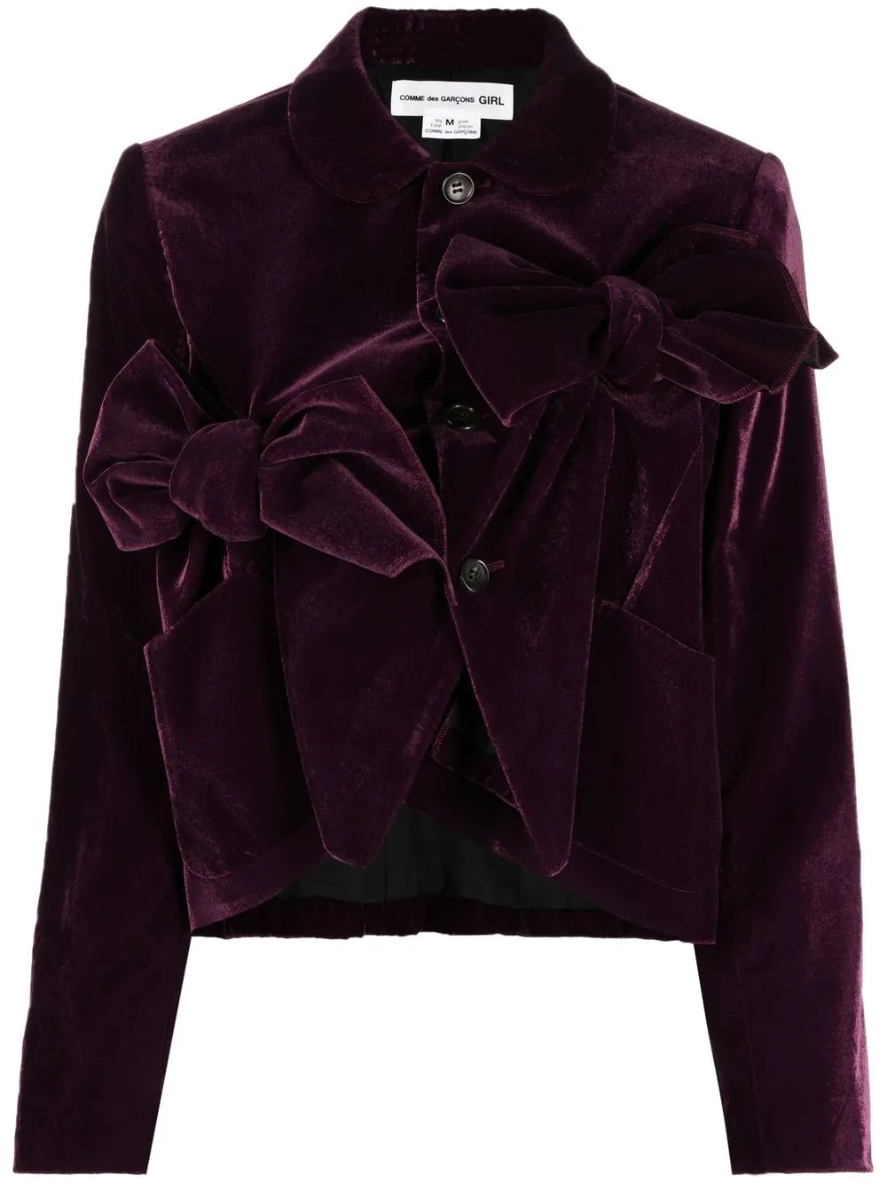 

Comme Des Garçons Girl velvet bow-detail jacket - Purple