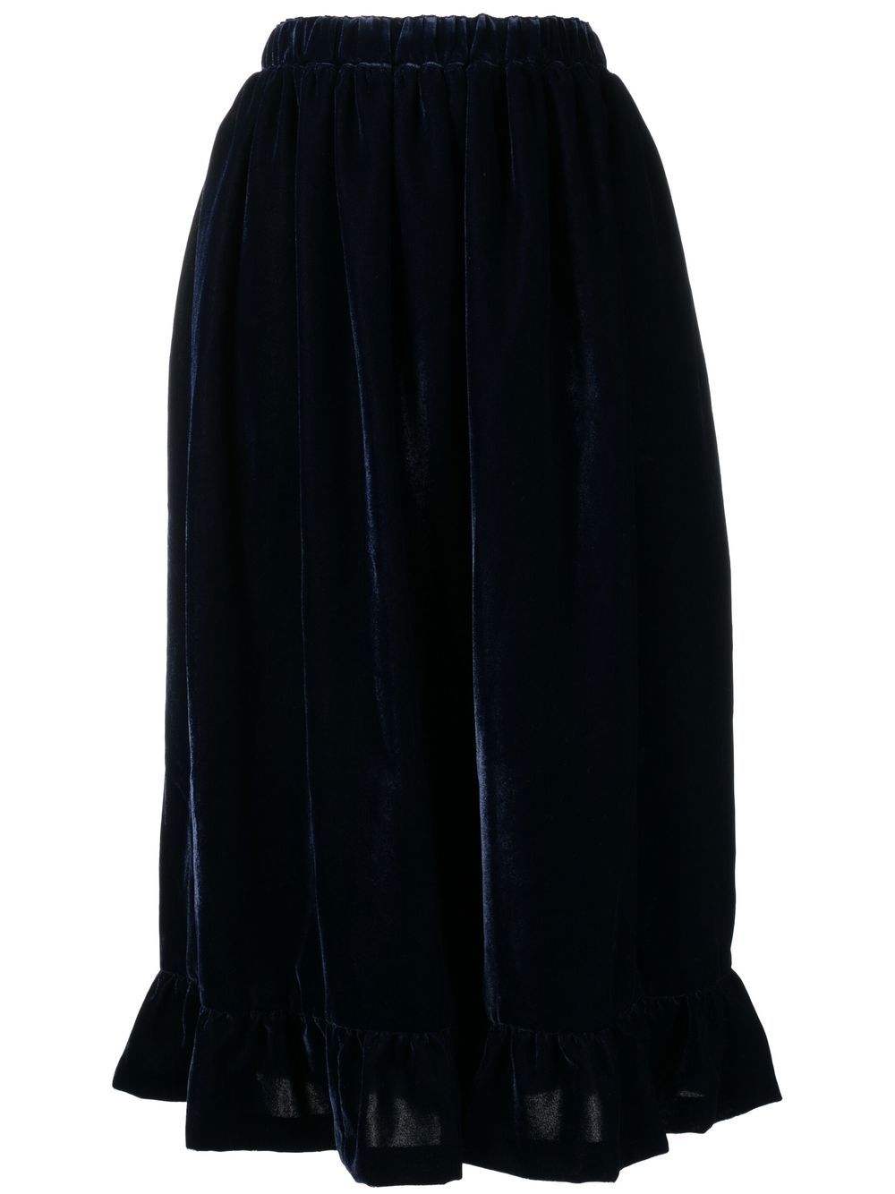 velvet-effect midi skirt