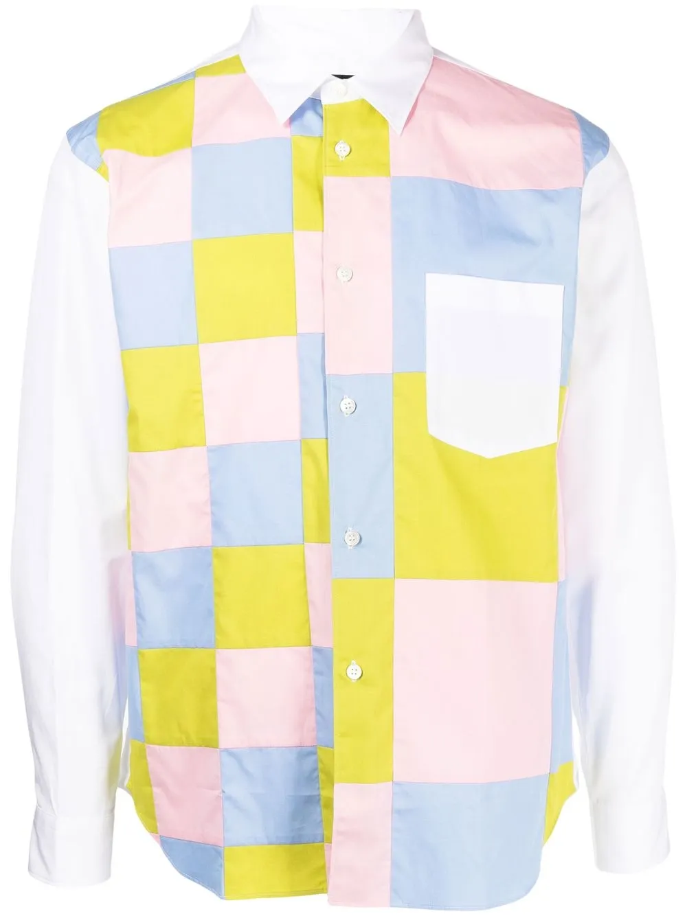 

Comme Des Garçons Homme Deux camisa con estampado de cuadros mixtos - Blanco