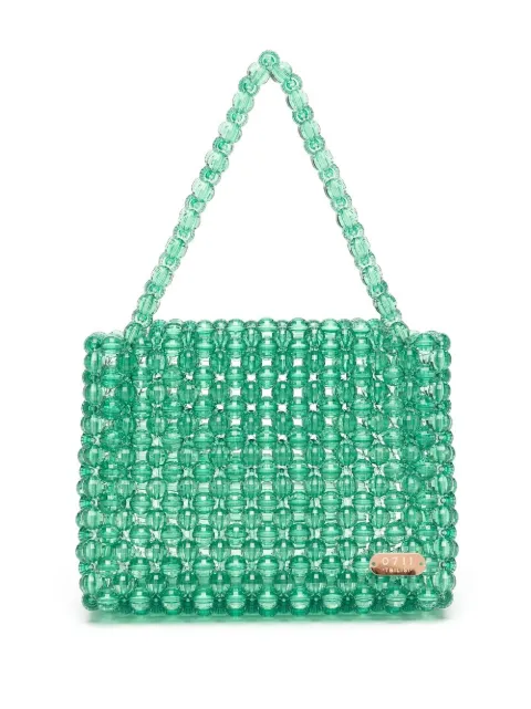 0711 faceted bead-embellished tote bag