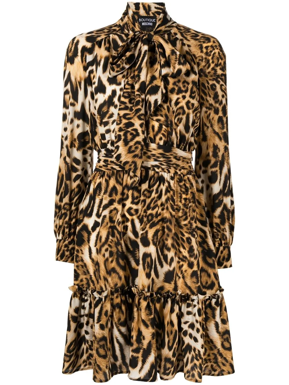 

Boutique Moschino vestido con estampado de leopardo - Marrón